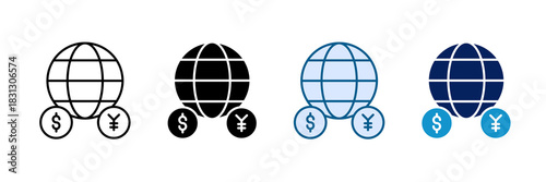 Currency Exchange Icon Set Multiple Style Collection