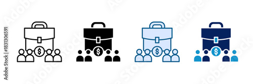 Business Team Icon Set Multiple Style Collection