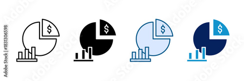 Market Growth Icon Set Multiple Style Collection