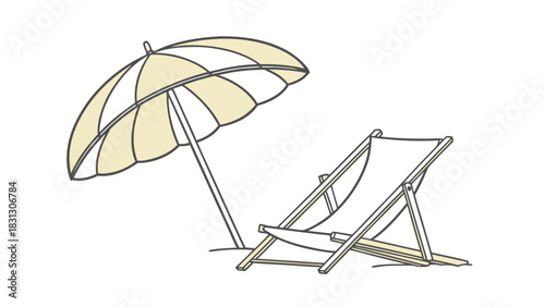 Beach Umbrella & Chair Vector