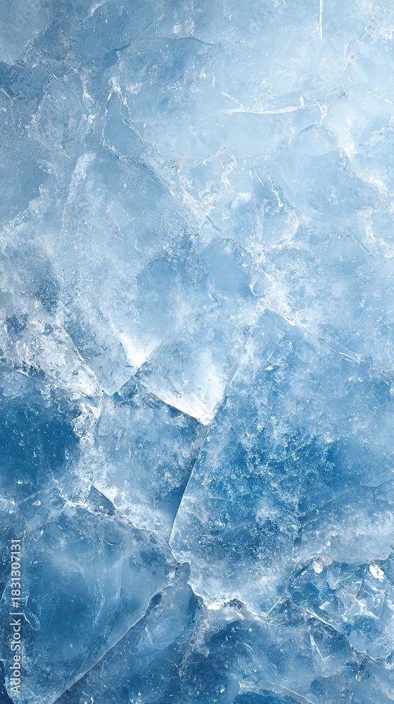 Fototapeta premium Blue Ice Texture with Intricate Crystal Formations for Cool Backgrounds and Winter Design Elements in Graphic Projects and Digital Artwork