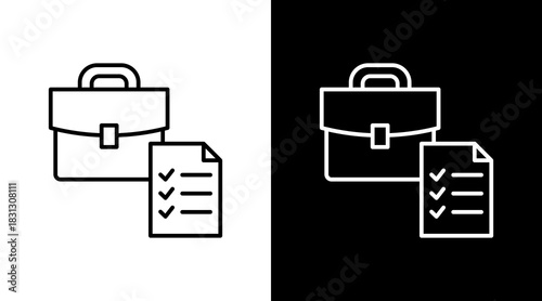 Status Outline White Icon Set Design