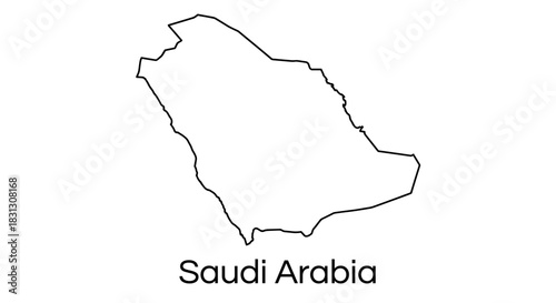 Outline map of Saudi Arabia in white, with the country name displayed below.