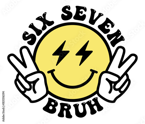 six seven bruh sticker