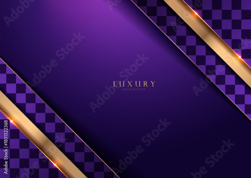 Diagonal stripes background, abstract purple checkerboard pattern with luxury geometric patterns. Luxury boutique for website banner, stage decoration and card design. Modern template. Not generated b
