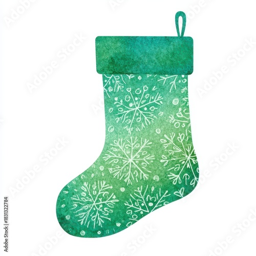 Festive Christmas Stocking with Snowflake Design for Holiday Decor