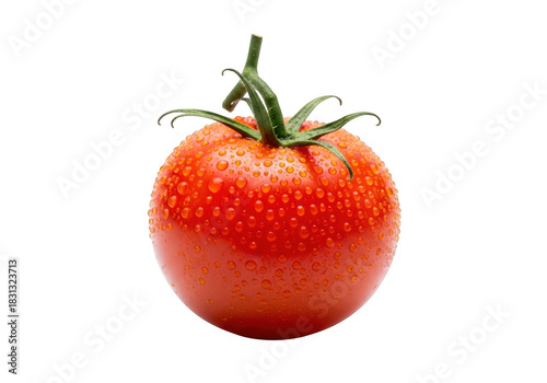 Ripe red roma tomato isolated on transparent background