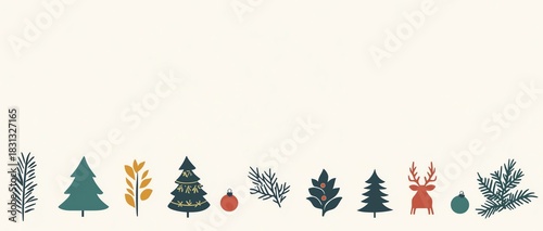 Christmas-themed holiday lower border frame