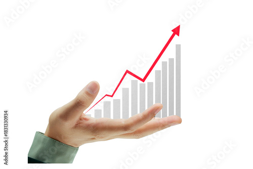 Technology in the Hands of Businessmen with Digital Finance Interface, Business Growth Charts and Modern Economic Innovation