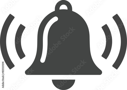 Ringing bell alert notification icon symbol signal communication message alerting service reminder notification vector