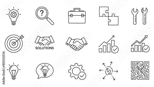 Streamline Your Business with These Essential Icon Set Elements for Growth and Success, Perfect for Websites, Presentations, and Marketing Materials