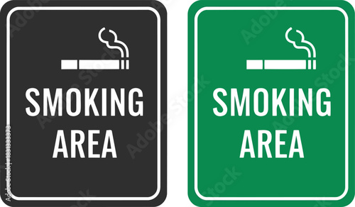 Design of smoking area signs for indoor and outdoor use two options vector