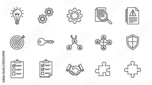 Streamline Your Business with These Essential Icon Set Elements for Growth and Success, Perfect for Websites, Presentations, and Marketing Materials