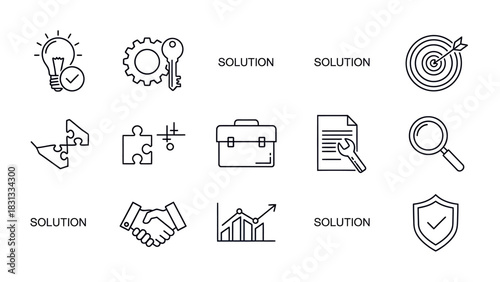 Streamline Your Business with These Essential Icon Set Elements for Growth and Success, Perfect for Websites, Presentations, and Marketing Materials