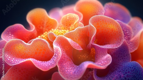 Fototapeta Naklejka Na Ścianę i Meble -  Abstract coral reef close-up, vibrant colors, underwater scene, digital art, website background