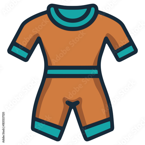 Surf costume cloth sport flat color vector illustration template design