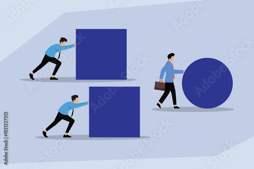 Working Smarter Not Harder: Efficiency and Innovative Solution 2d flat vector illustration