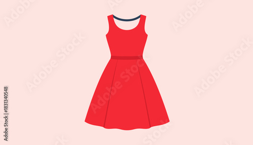 Red elegant wedding dress on a mannequin in a beautiful fashion design