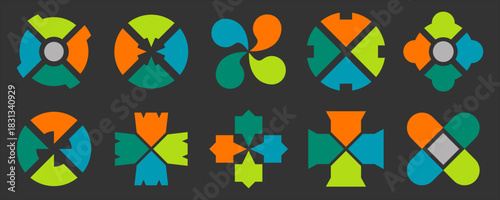 FOUR STEP GEOMETRIC INFROGRAPHIC