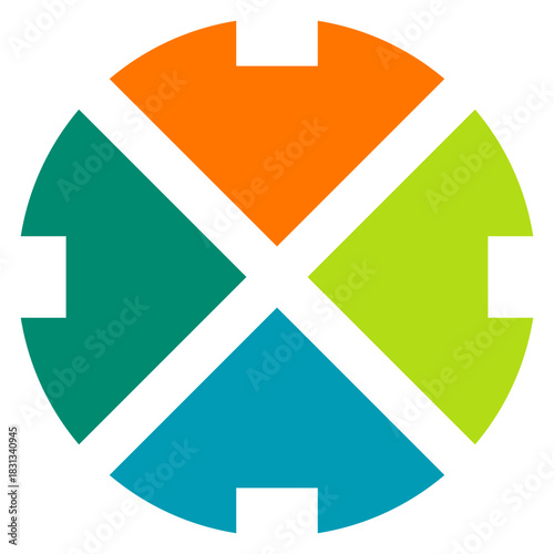 FOUR STEP GEOMETRIC INFROGRAPHIC