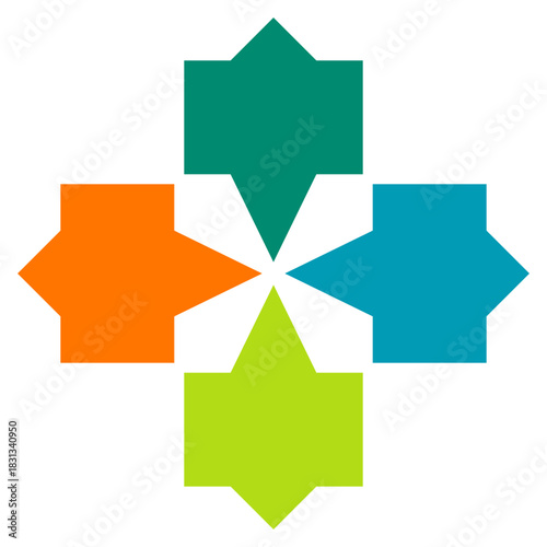 FOUR STEP GEOMETRIC INFROGRAPHIC