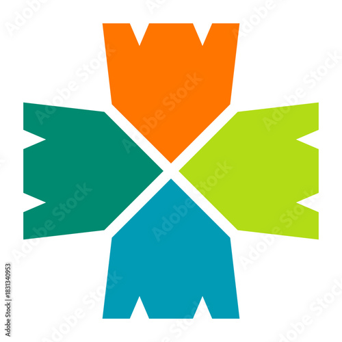 FOUR STEP GEOMETRIC INFROGRAPHIC