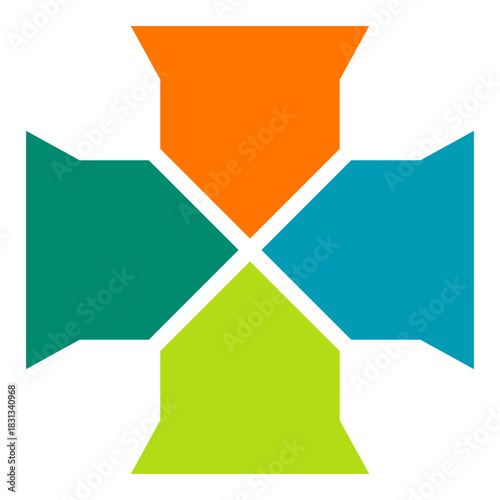 FOUR STEP GEOMETRIC INFROGRAPHIC