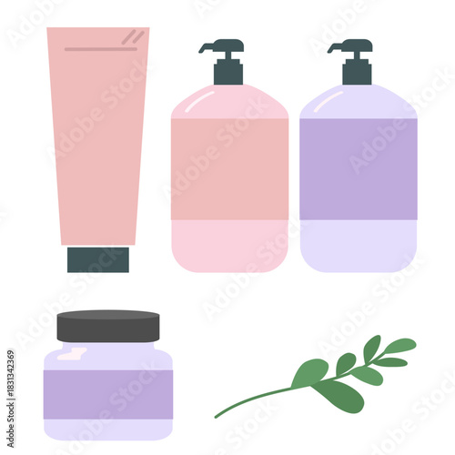 シャンプー・コンディショナー・トリートメントのイラスト素材／ヘアケア・美容