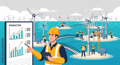 Sustainable energy production analysis with renewable resources and offshore wind farm