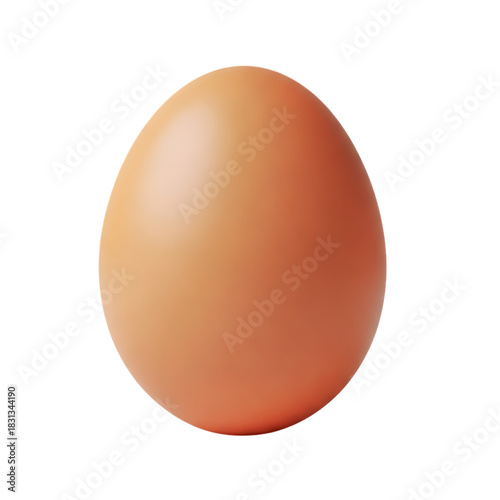 Single brown chicken egg with smooth shell surface isolated on a transparent background. A brown egg png image isolated on a transparent background.