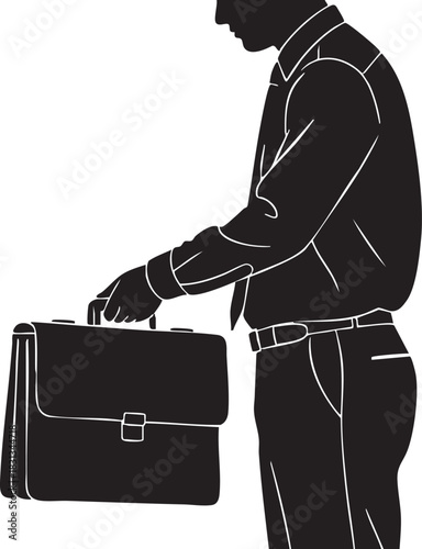Silhouette of businessman holding a briefcase