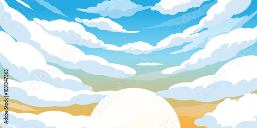 Sunset Sky Vibes with Cloud on the Beach background