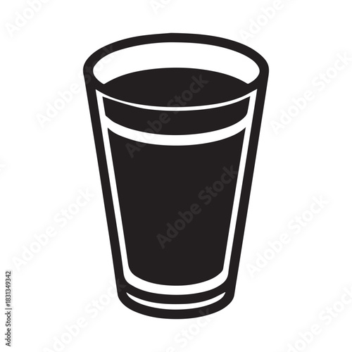 Espresso Shot Glass Stencil Icon Vector Illustration