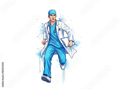 Urgent Medical Response Doctor Rushing to Emergency 1.