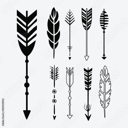Cute Doodle Hipster Arrows Set