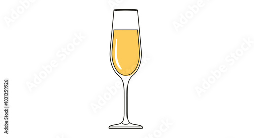 Elegant Champagne Flute Illustration for Celebratory Occasions