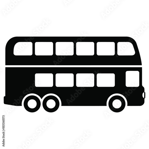 Double Decker Bus Illustration, Public Transport Vehicle Icon, Two-Story Bus Graphic
