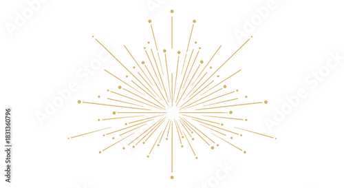 A brilliant golden starburst radiates outward with celestial light, symbolizing energy and celebration