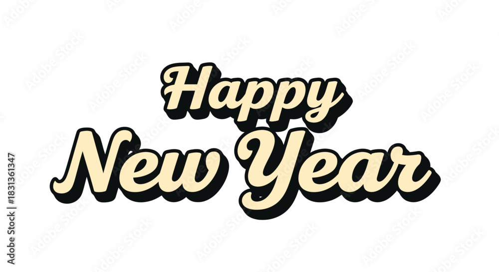 Fototapeta premium Happy New Year A celebratory greeting, perfect for festive occasions and joyous announcements