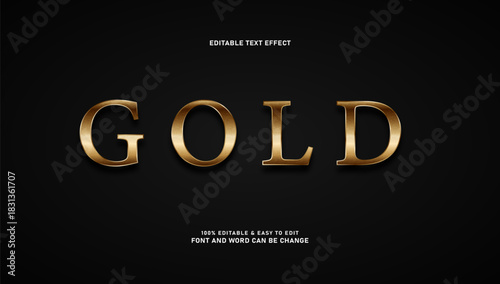 Luxury Gold Editable Text Effect with Shadow on Dark Background