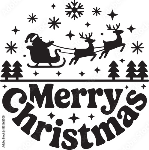 Merry Christmas SVG, Vintage Christmas svg
