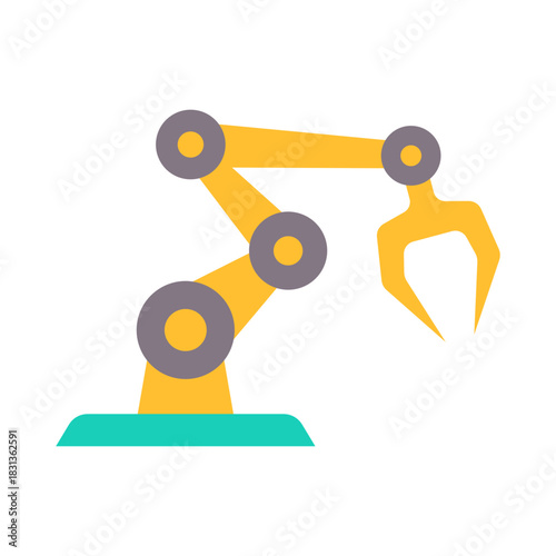 Robotic Arm Icon - Flat Color