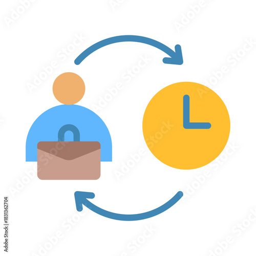 Shift Schedule Icon - Flat Color