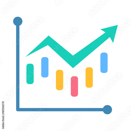 Performance Graph Icon - Flat Color