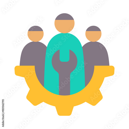 Maintenance Crew Icon - Flat Color