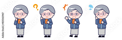 スマートフォンを使う「私服のシニア」の女性