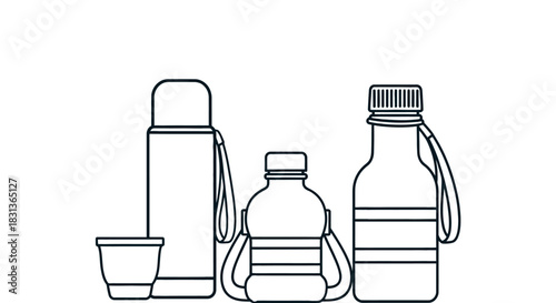 Insulated water bottles and flasks vector illustration design
