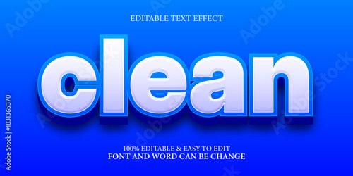 Editable Clean Blue and White 3D Text Effect