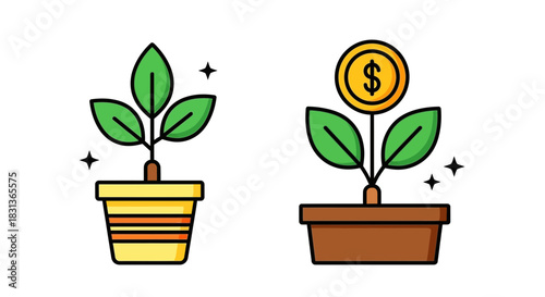 Investment growth business financial growth plant money growth