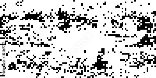 Pixel bitmap gradient texture. 8 bit video game screen wallpaper Black and white dither pattern background eps 10